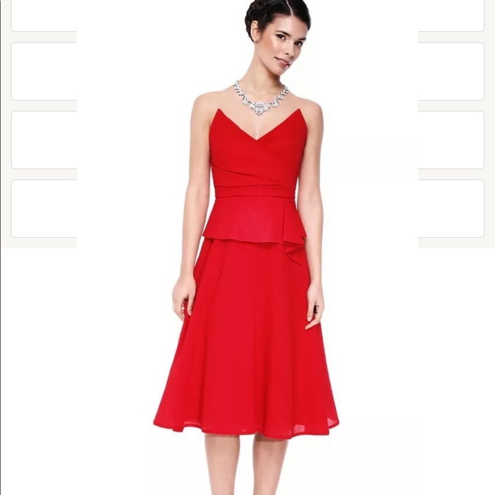 Bcbg red peplum dress size 4